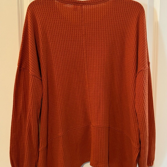 EUC Cato Burnt Orange Size L Waffle Knit Top “I’ll Drink To That Whiskey” - Picture 7 of 11
